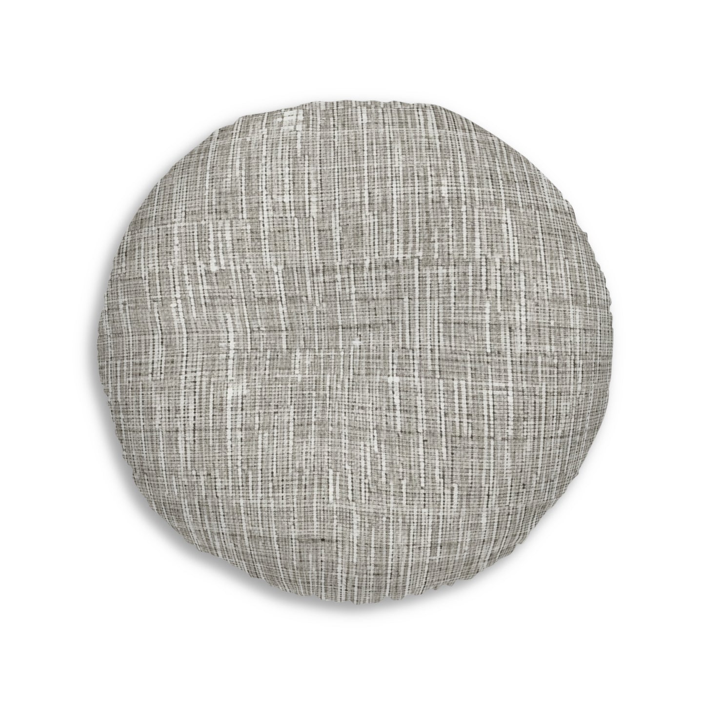 Silver Grey: Denim-Inspired, Contemporary Fabric Design - Tufted Floor Pillow, Round