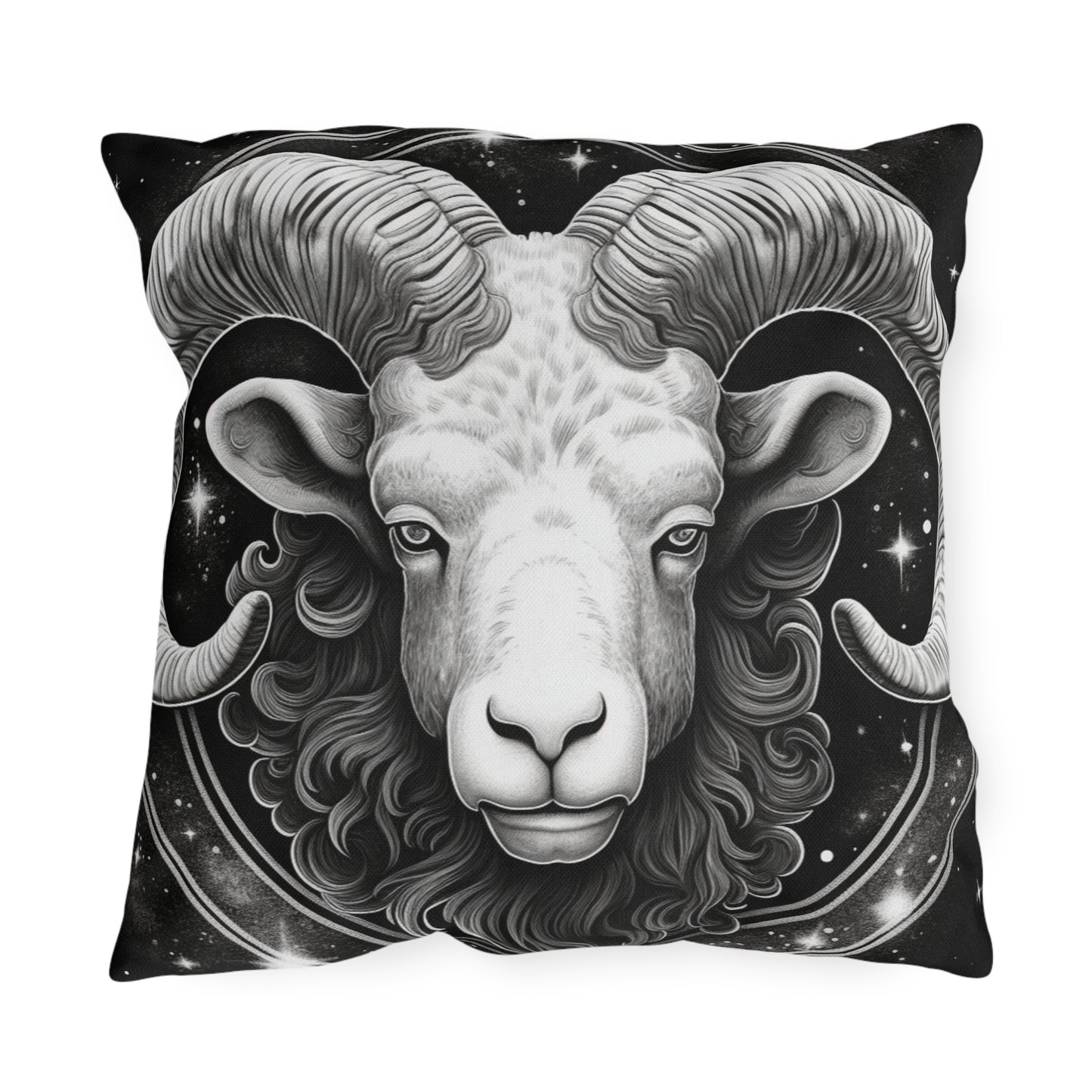 Aries Zodiac UV-Resistant Outdoor Pillow, Water-Resistant, Spun Polyester