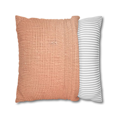 Soft Pink-Orange Peach: Denim-Inspired, Lush Fabric - Spun Polyester Square Pillow Case