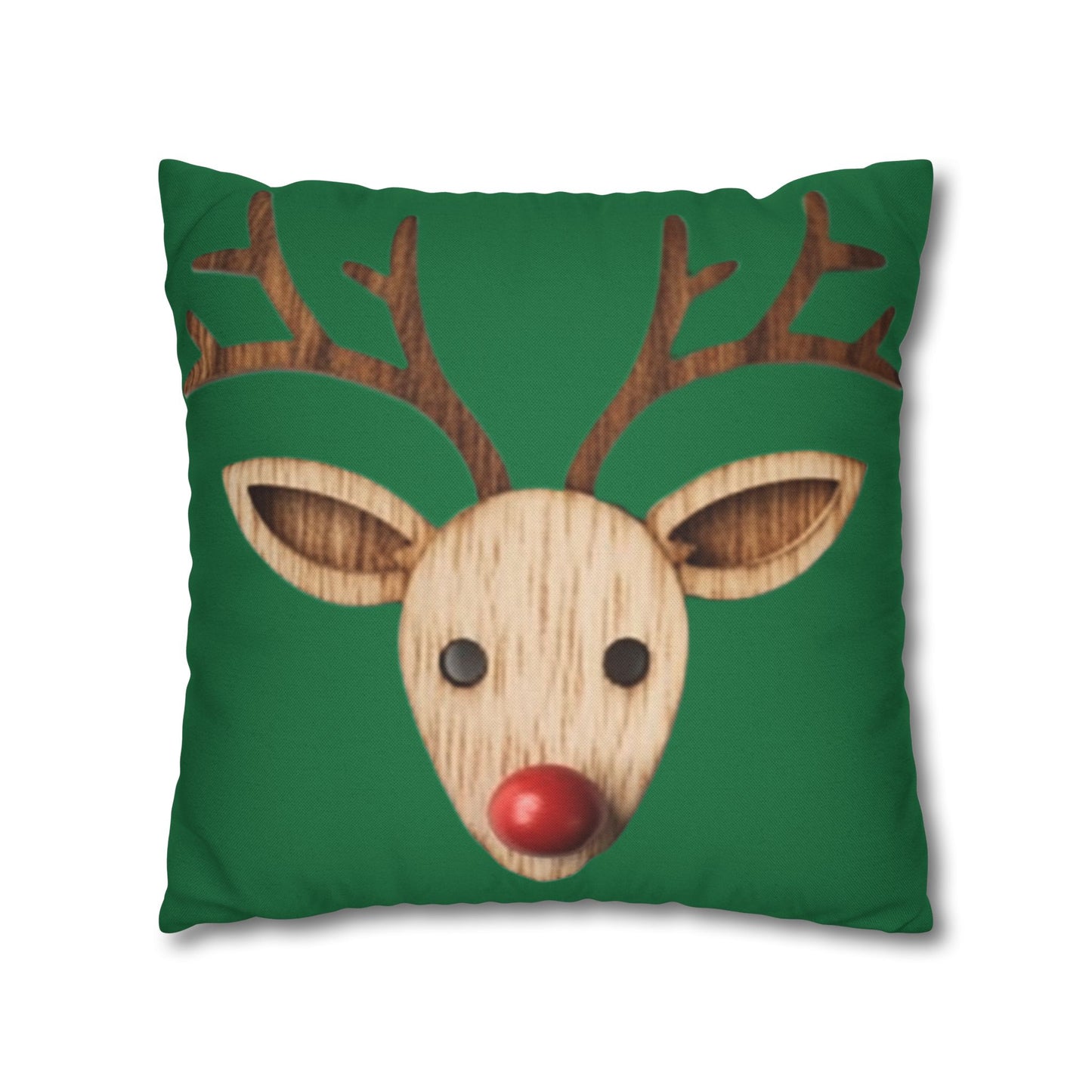 Red Reindeer Nose Christmas Classic Winter Season - Spun Polyester Square Pillow Case