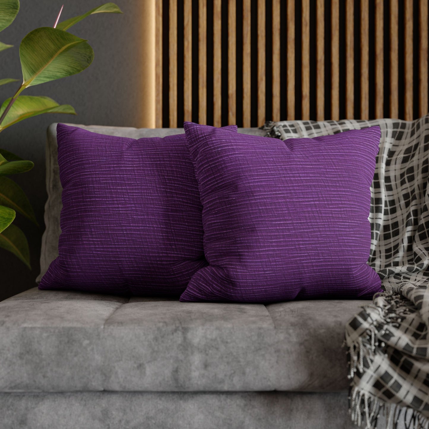 Violet/Plum/Purple: Denim-Inspired Luxurious Fabric - Spun Polyester Square Pillow Case