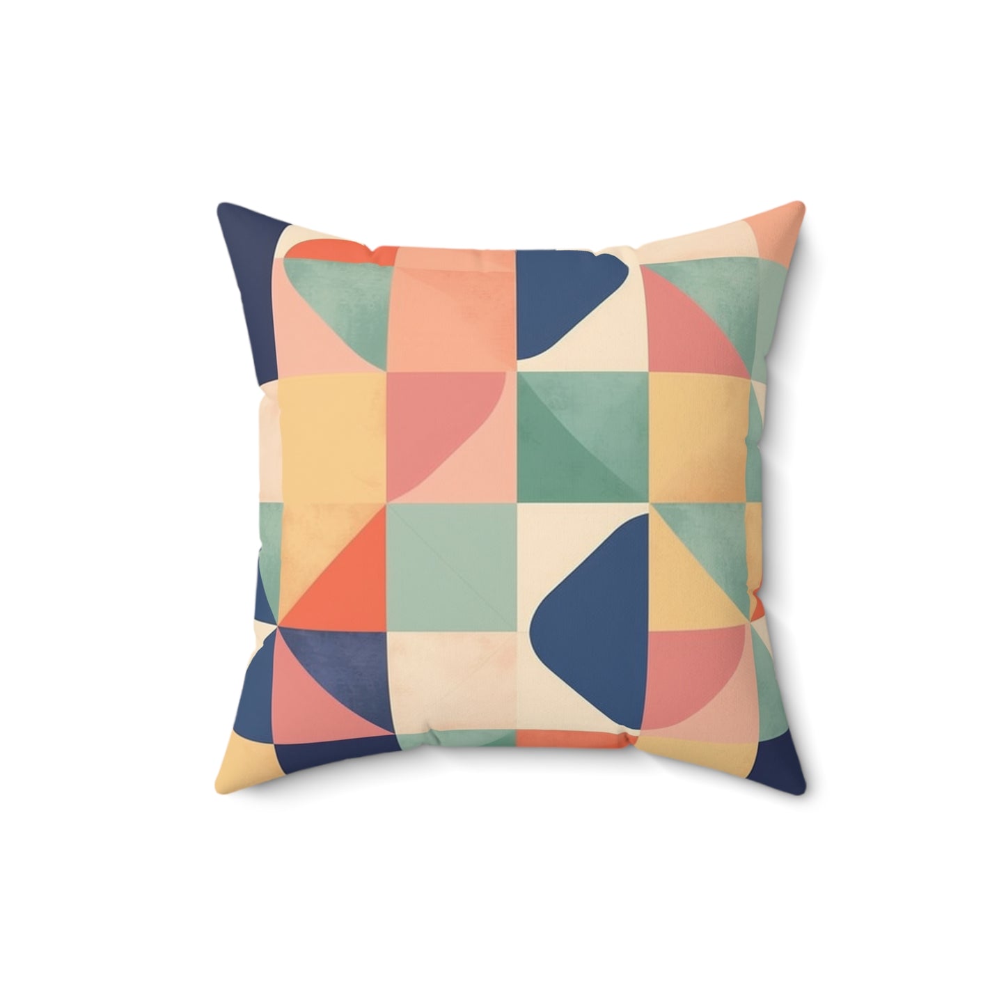 Minimalist Geometric Shapes - Pastel Decor Spun Polyester Square Pillow