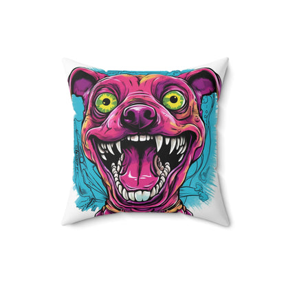 Retro Alien Dog Cartoon Aesthetic Spun Polyester Square Pillow