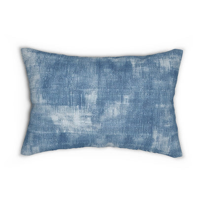 Faded Blue Washed-Out: Denim-Inspired, Style Fabric - Spun Polyester Lumbar Pillow