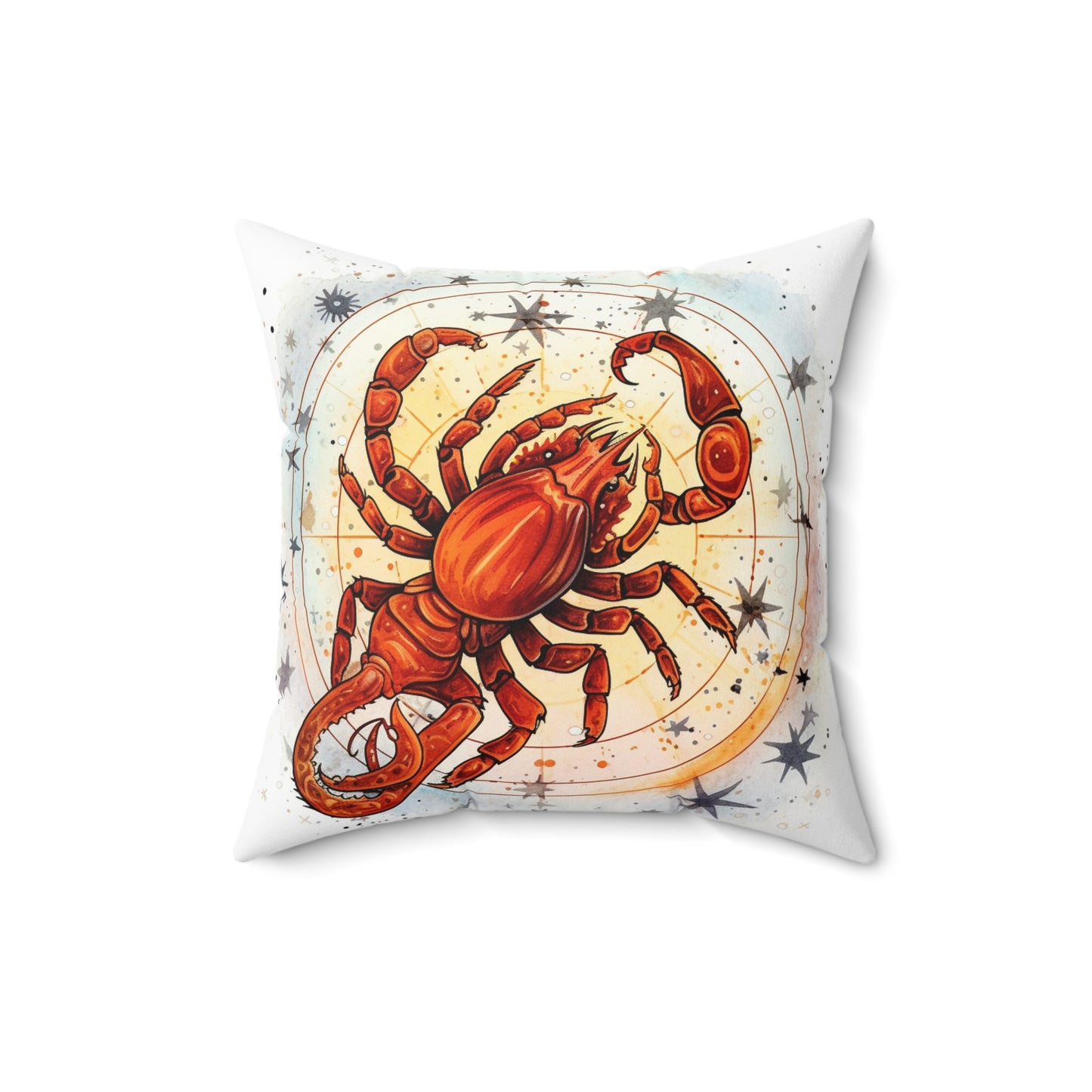 Prickly Scorpio Astrology - Sharp Zodiac Scorpion Celestial Horoscope - Spun Polyester Square Pillow