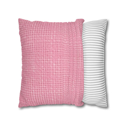 Pastel Rose Pink: Denim-Inspired, Refreshing Fabric Design - Spun Polyester Square Pillow Case