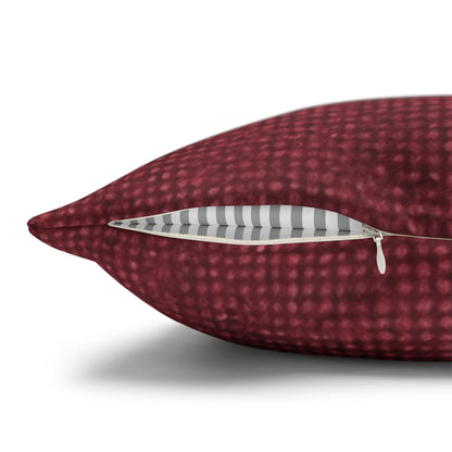 Seamless Texture - Maroon/Burgundy Denim-Inspired Fabric - Spun Polyester Square Pillow Case