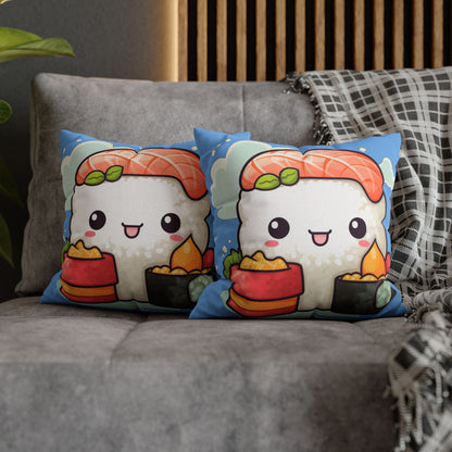 Anime Sushi - Japanese Cute kawaii - Otaku Gift - Spun Polyester Square Pillow Case