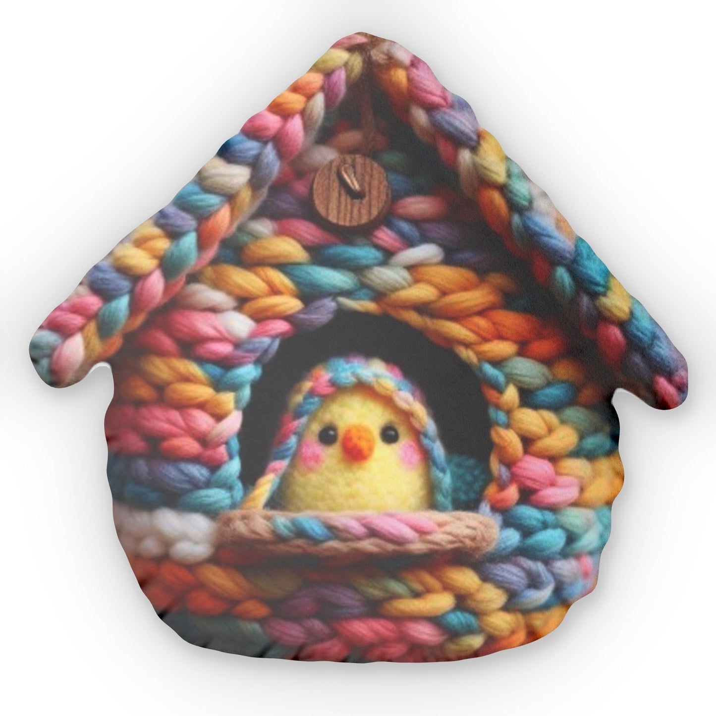 Birdhouse Crochet, Bird Watcher Git, Plush Shaped Pillow