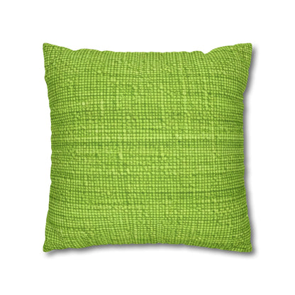 Lush Grass Neon Green: Denim-Inspired, Springtime Fabric Style - Spun Polyester Square Pillow Case