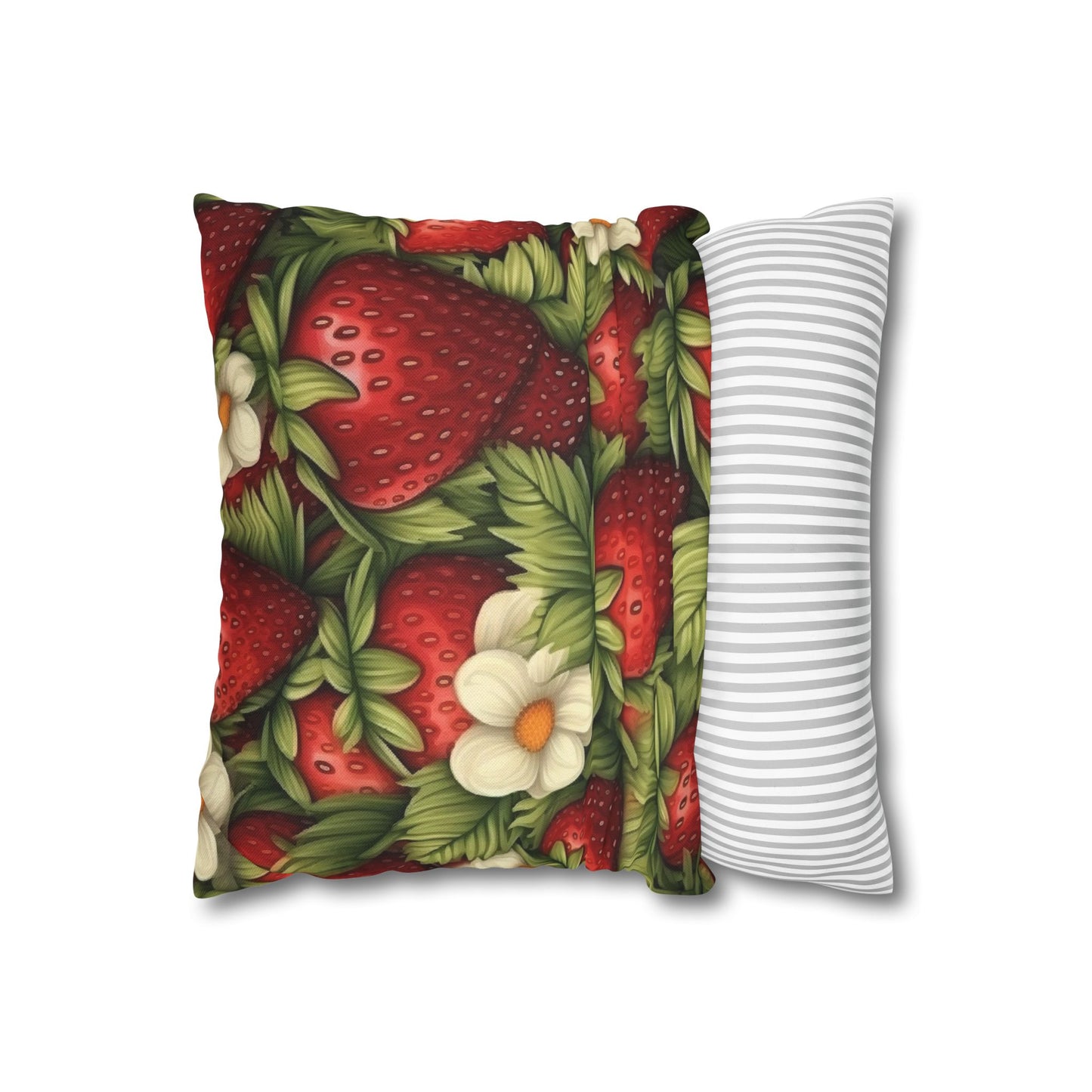 Strawberry Euphoria: The Ultimate Guide to Celebrating Life's Sweetest BerrySpun Polyester Square Pillow Case