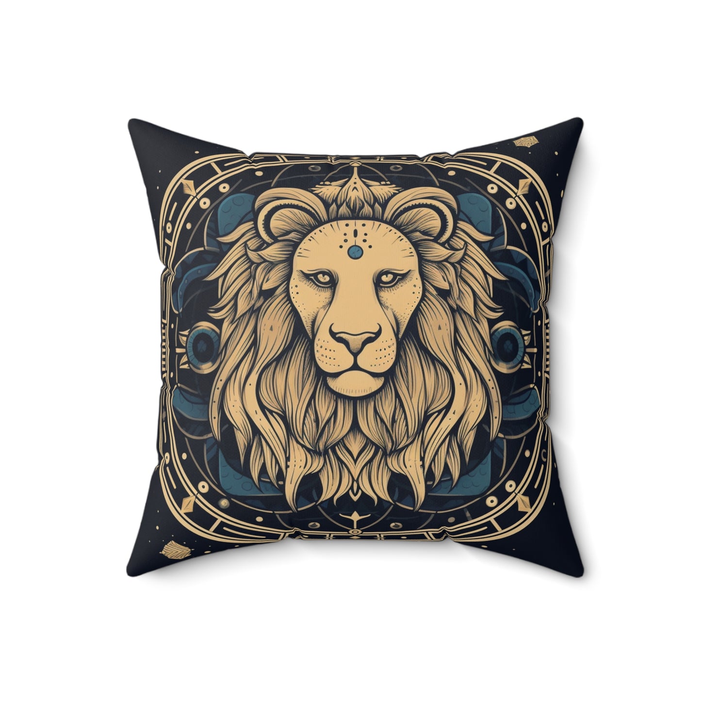 Leo Zodiac Sign - Mystic Circle Astrology Art Cosmic constellation - Spun Polyester Square Pillow