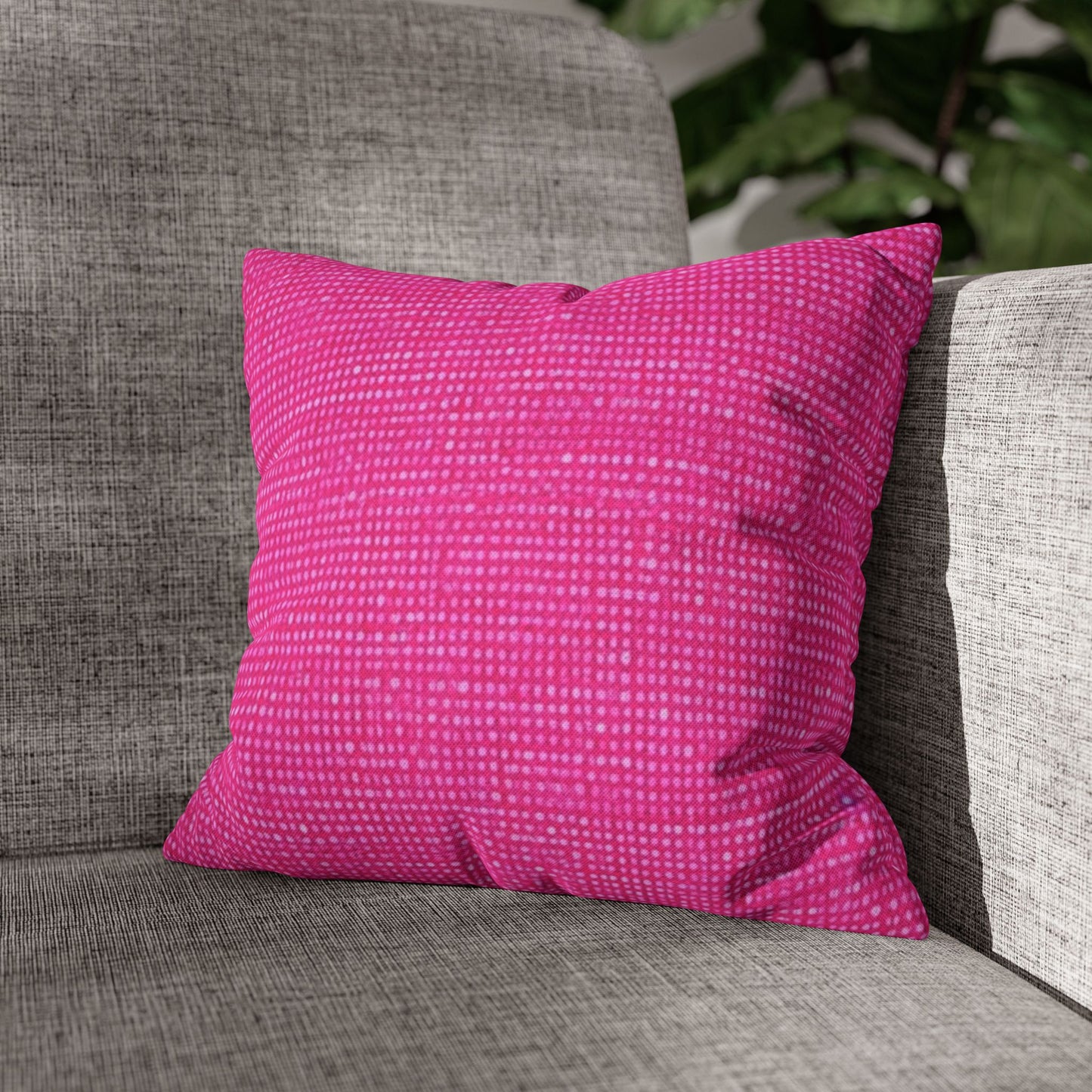 Hot Neon Pink Doll Like: Denim-Inspired, Bold & Bright Fabric - Spun Polyester Square Pillow Case