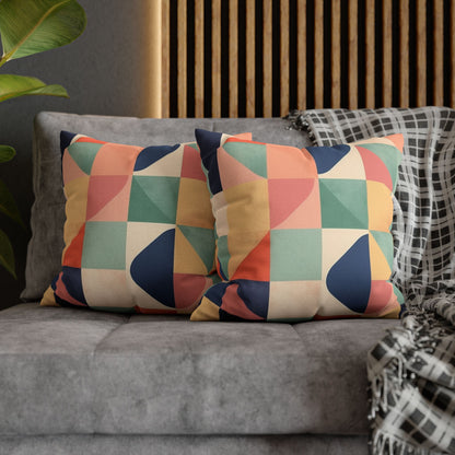 Minimalist Geometric Shapes - Pastel Decor Design Spun Polyester Square Pillow Case