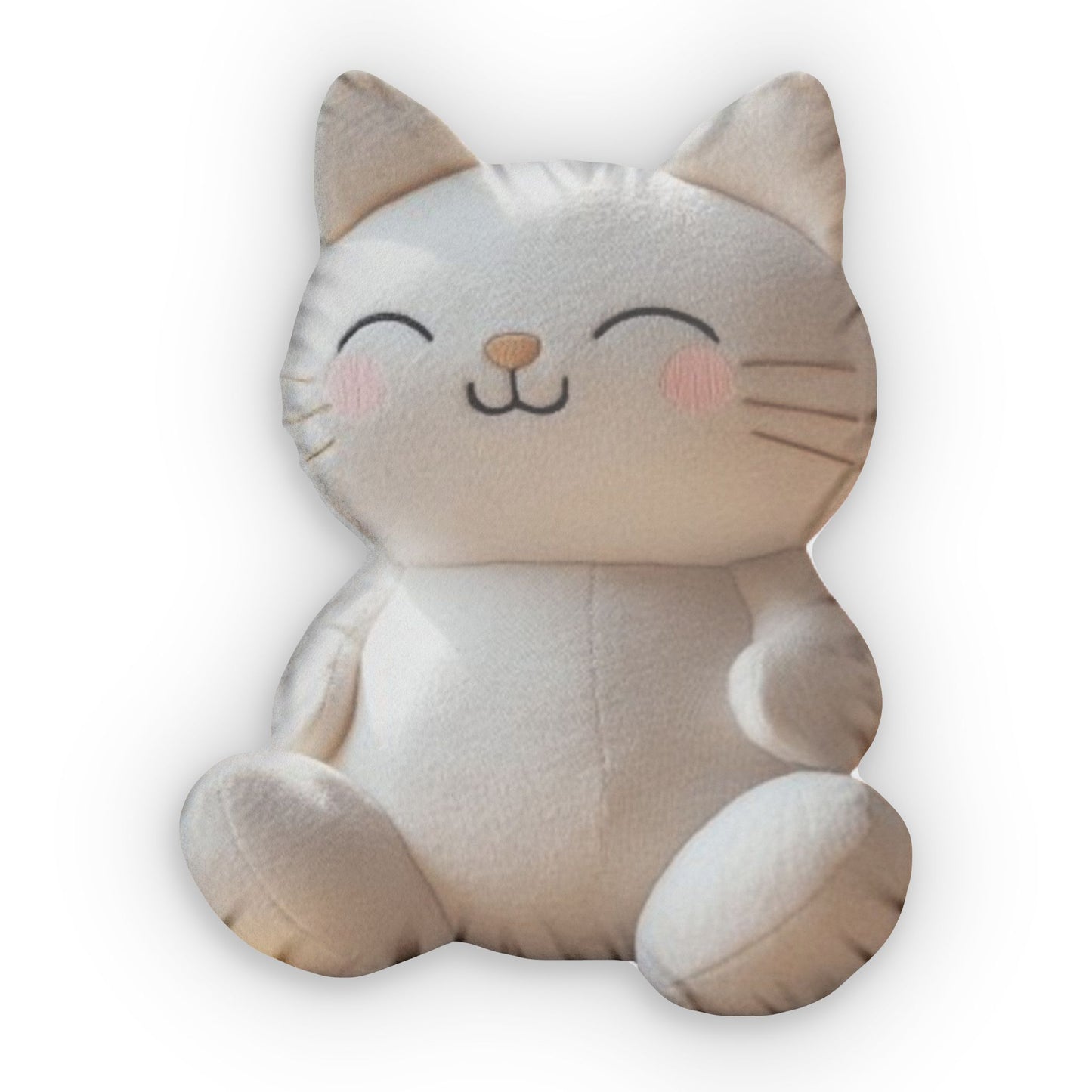 Cat Dark White Plush, Stuffed Animal, Shaped Pillow