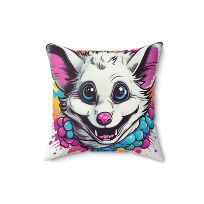 Opossum Animal Creature Anime Character Animation Spun Polyester Square Pillow