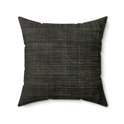 Sophisticated Seamless Texture - Black Denim-Inspired Fabric - Spun Polyester Square Pillow