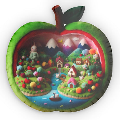 Apple Fantasy Fruit World, Healthy Planet Gift, Plush Shaped Pillow