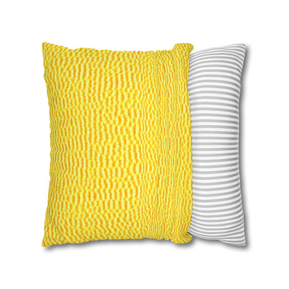 Sunshine Yellow Lemon: Denim-Inspired, Cheerful Fabric - Spun Polyester Square Pillow Case