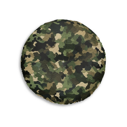 Classic Camo | Camouflage Wrap | Traditional Camo - Tufted Floor Pillow, Round