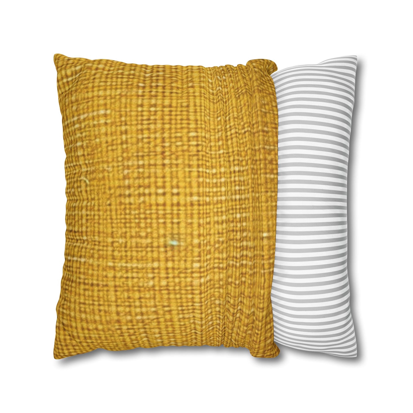 Radiant Sunny Yellow: Denim-Inspired Summer Fabric - Spun Polyester Square Pillow Case