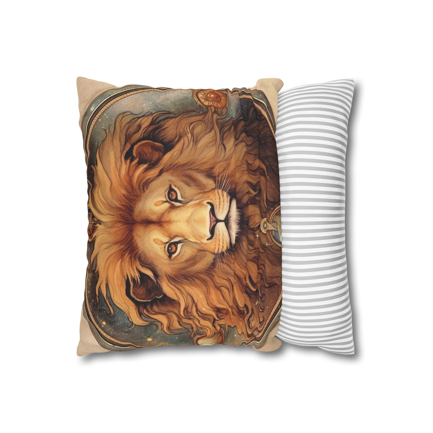 Astrological Leo Sign Vibrant Celestial Cosmic Zodiac - Spun Polyester Square Pillow Case