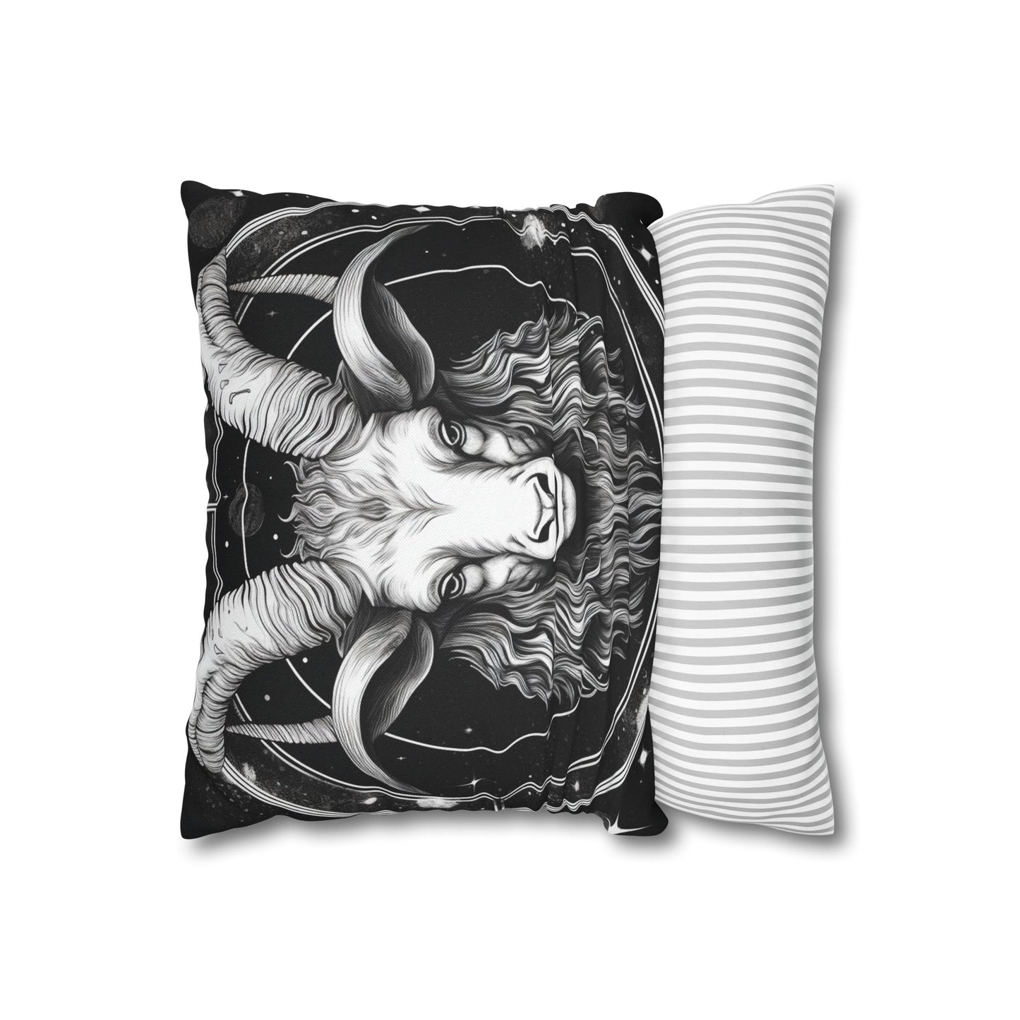 Capricorn Zodiac Sign Polyester Square Pillow Case, Double Sided