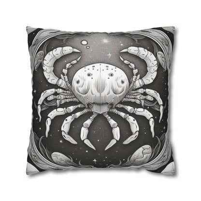 Cancer Zodiac Sign Polyester Square Pillow Case, Double Sided Design