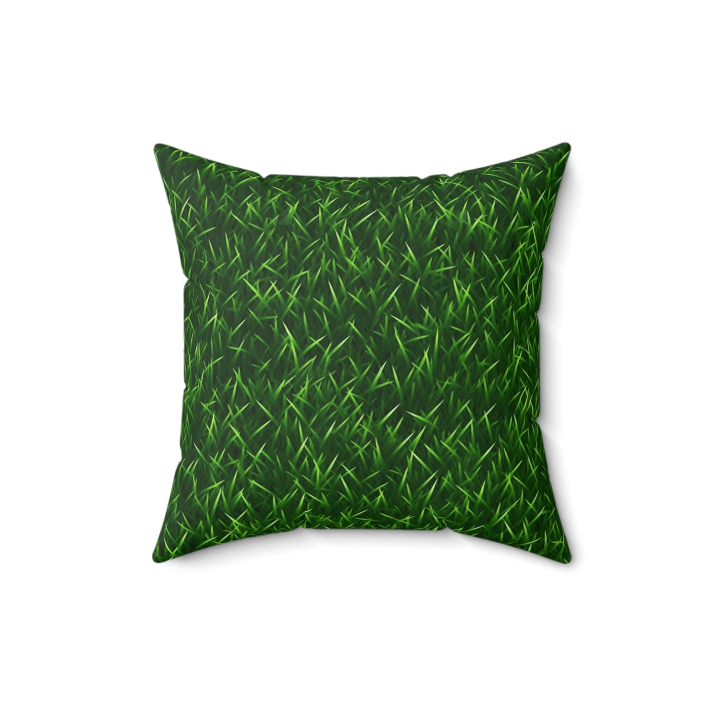 Touch Grass Indoor Style Outdoor Green Artificial Grass Turf - Spun Polyester Square Pillow