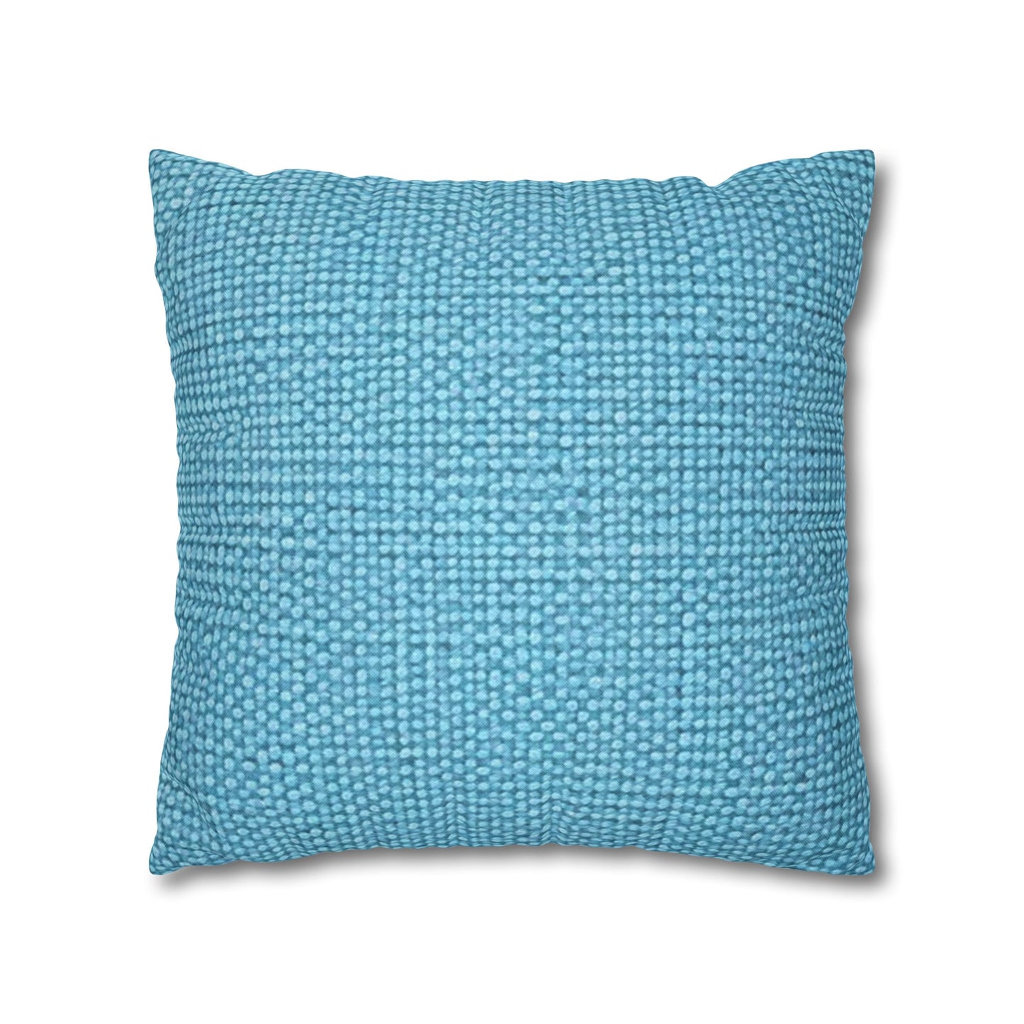 Bright Aqua Teal: Denim-Inspired Refreshing Blue Summer Fabric - Spun Polyester Square Pillow Case