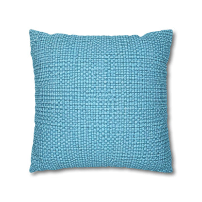 Bright Aqua Teal: Denim-Inspired Refreshing Blue Summer Fabric - Spun Polyester Square Pillow Case