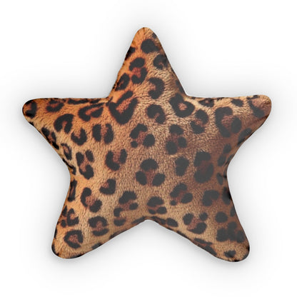 Leopard Pattern Star Plush, Cushion Shaped Pillow