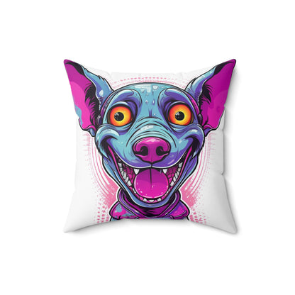 Dog Alien Retro Cartoon Style Spun Polyester Square Pillow