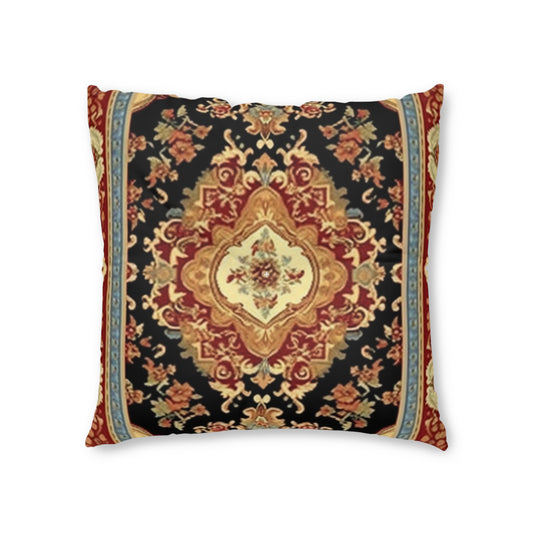 Tufted Floor Pillow, Oriental-Inspired Design, Polyester & Stitching