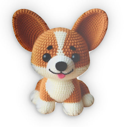 Crochet Corgi Dog Plush Shaped Pillow