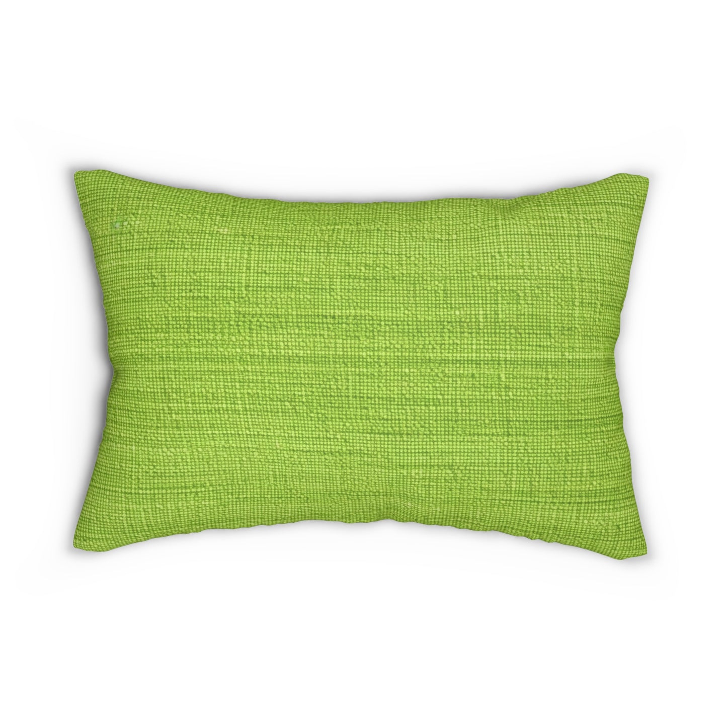 Lush Grass Neon Green: Denim-Inspired, Springtime Fabric Style - Spun Polyester Lumbar Pillow