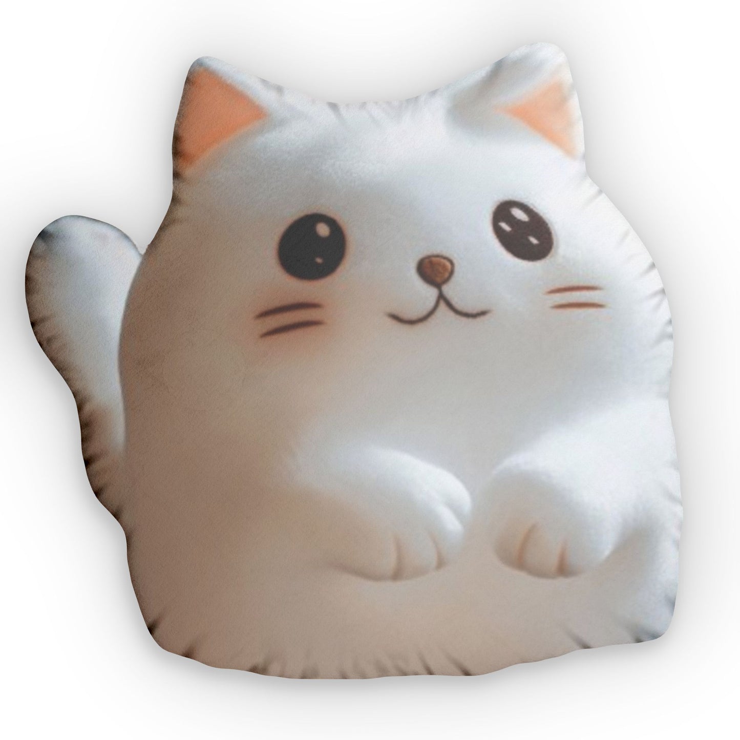 Cute Marshmallow Kitten Plush Shaped Pillow