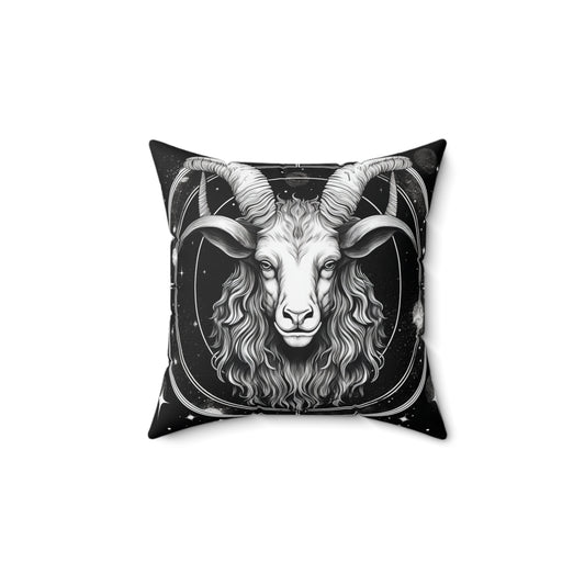 Capricorn Zodiac, Sea-Goat Design, Earth Element, Spun Polyester Square Pillow