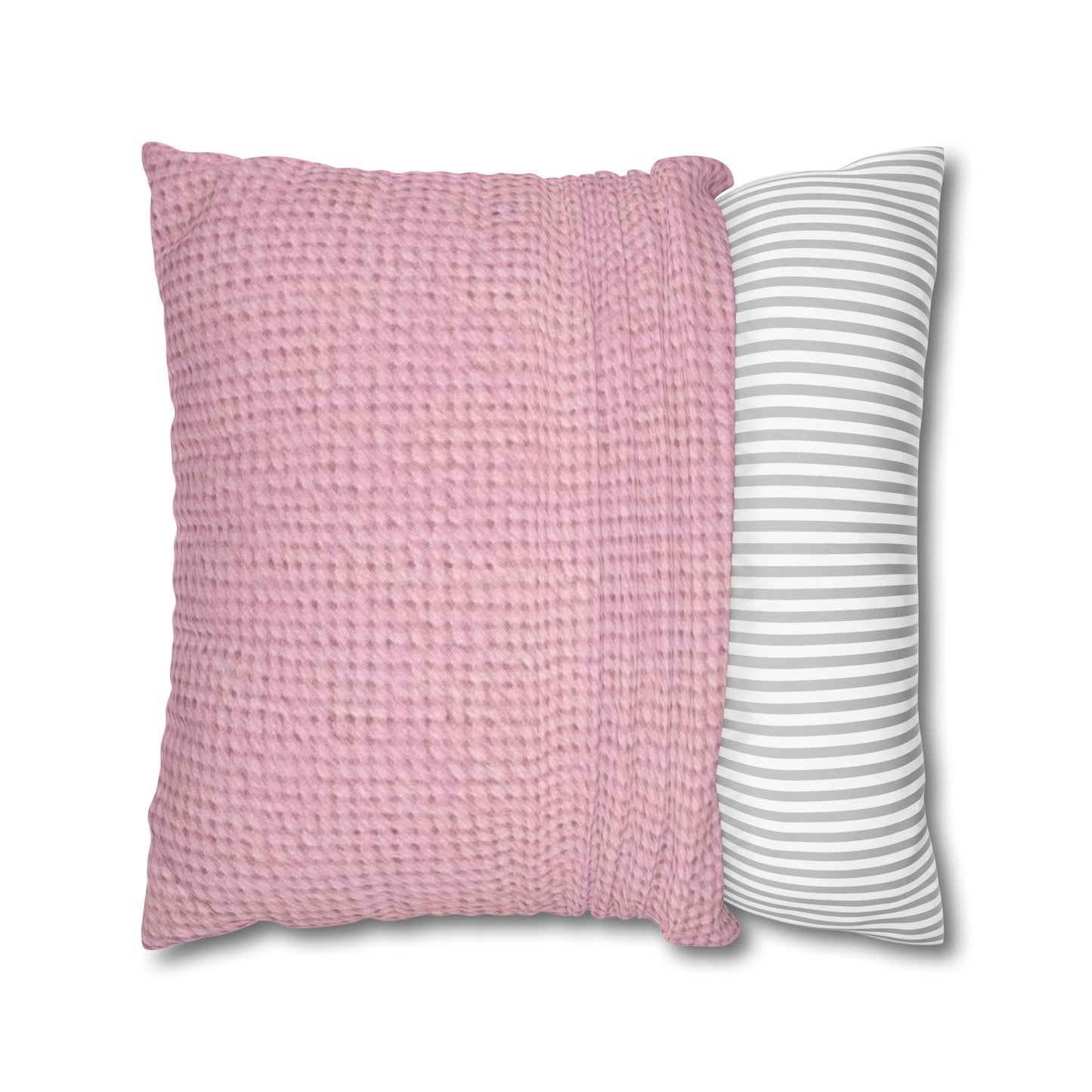 Blushing Garment Dye Pink: Denim-Inspired, Soft-Toned Fabric - Spun Polyester Square Pillow Case