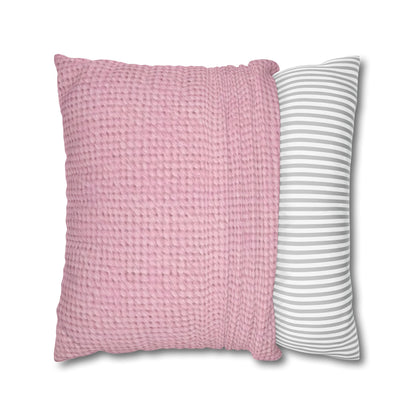 Blushing Garment Dye Pink: Denim-Inspired, Soft-Toned Fabric - Spun Polyester Square Pillow Case