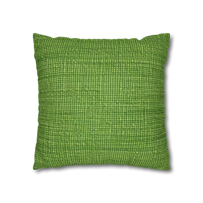 Olive Green Denim-Style: Seamless, Textured Fabric - Spun Polyester Square Pillow Case