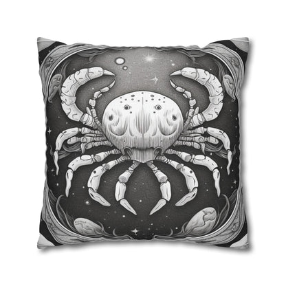 Cancer Zodiac Sign Polyester Square Pillow Case, Double Sided Design