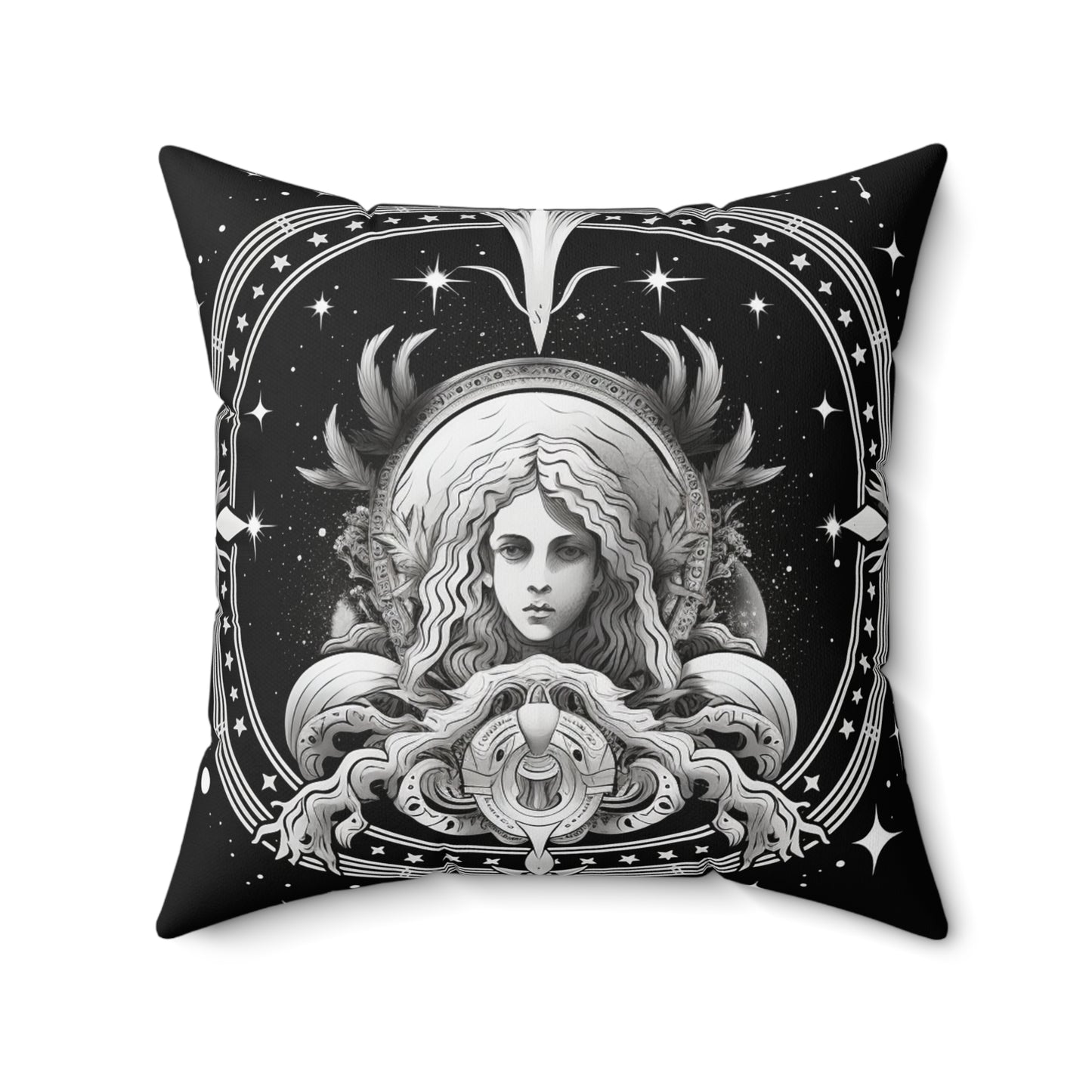 Virgo Zodiac, Maiden Symbol Design, Earth Element, Spun Polyester Square Pillow