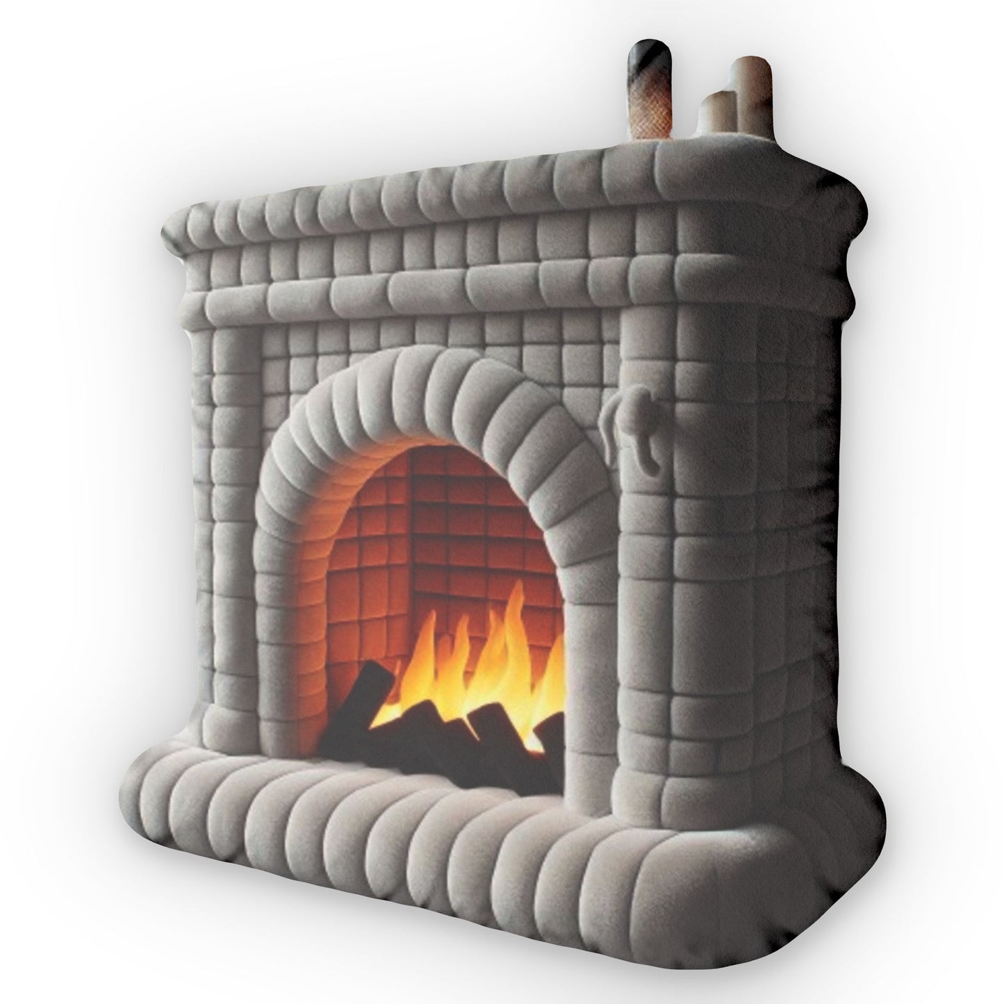 Fireplace Firelog Fire, Marshmallo Gift,  Smore Cooker, Plush Shaped Pillow