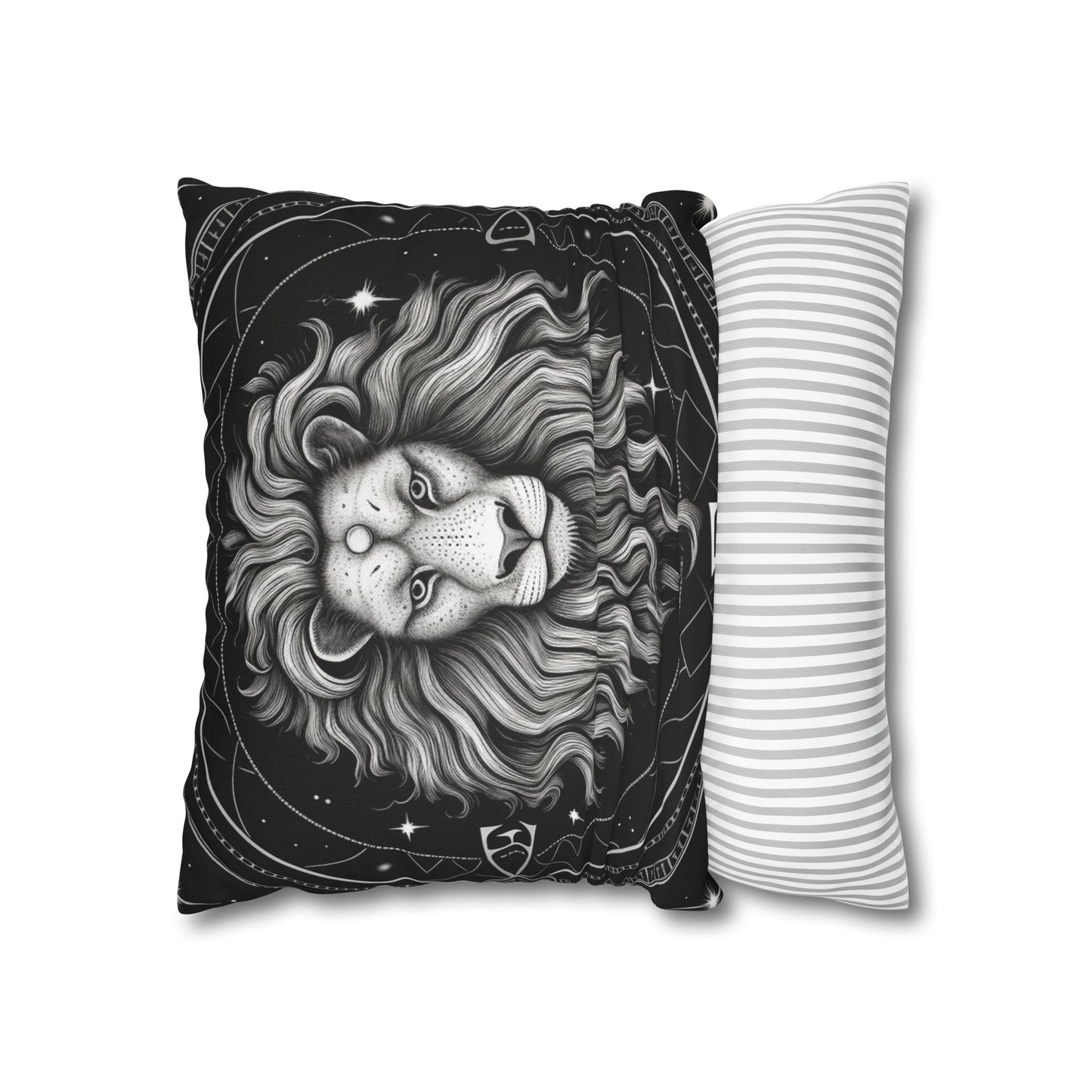 Leo Zodiac Sign Spun Polyester Square Pillow Case, Double Sided Print