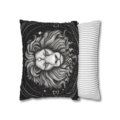 Leo Zodiac Sign Spun Polyester Square Pillow Case, Double Sided Print