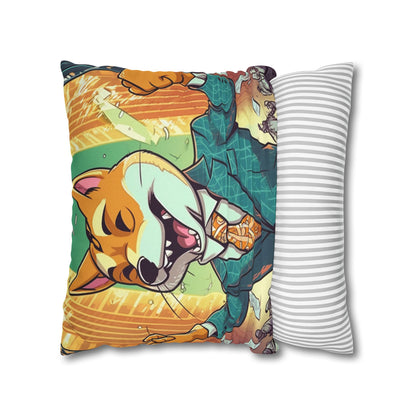 Synthwave Shiba Inu NYSE Collector's Gear: Spun Polyester Square Pillow Case