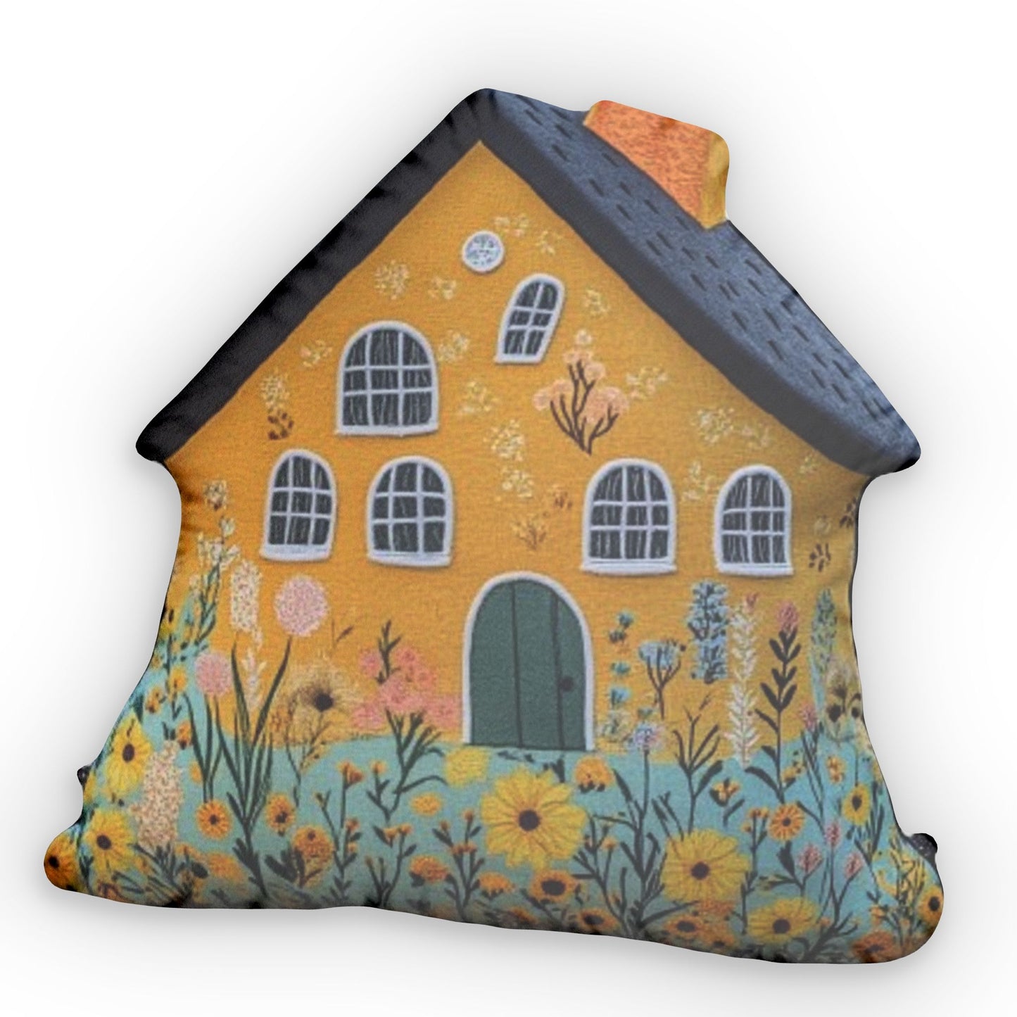 Sunflower House Plush Shaped Pillow