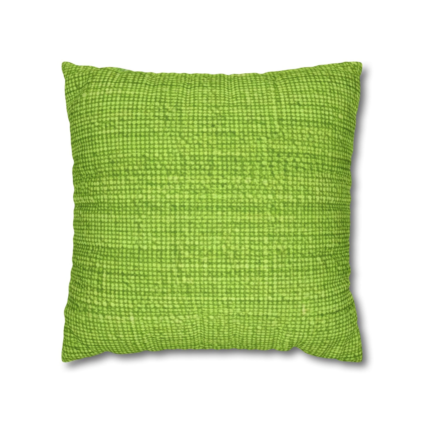 Lush Grass Neon Green: Denim-Inspired, Springtime Fabric Style - Spun Polyester Square Pillow Case