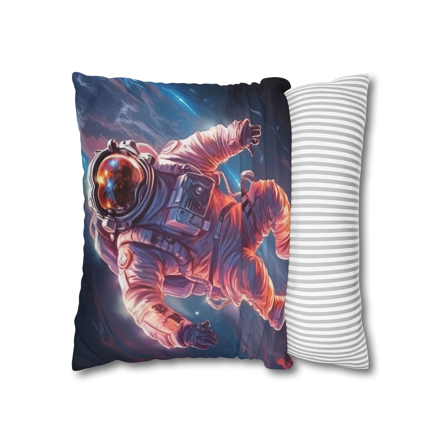 Astronaut Outer Space - Galaxy Starfield Art Spun Polyester Square Pillow Case